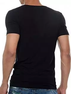 Мужская черная классическая футболка с широким вырезом Doreanse Macho Style 2520c01